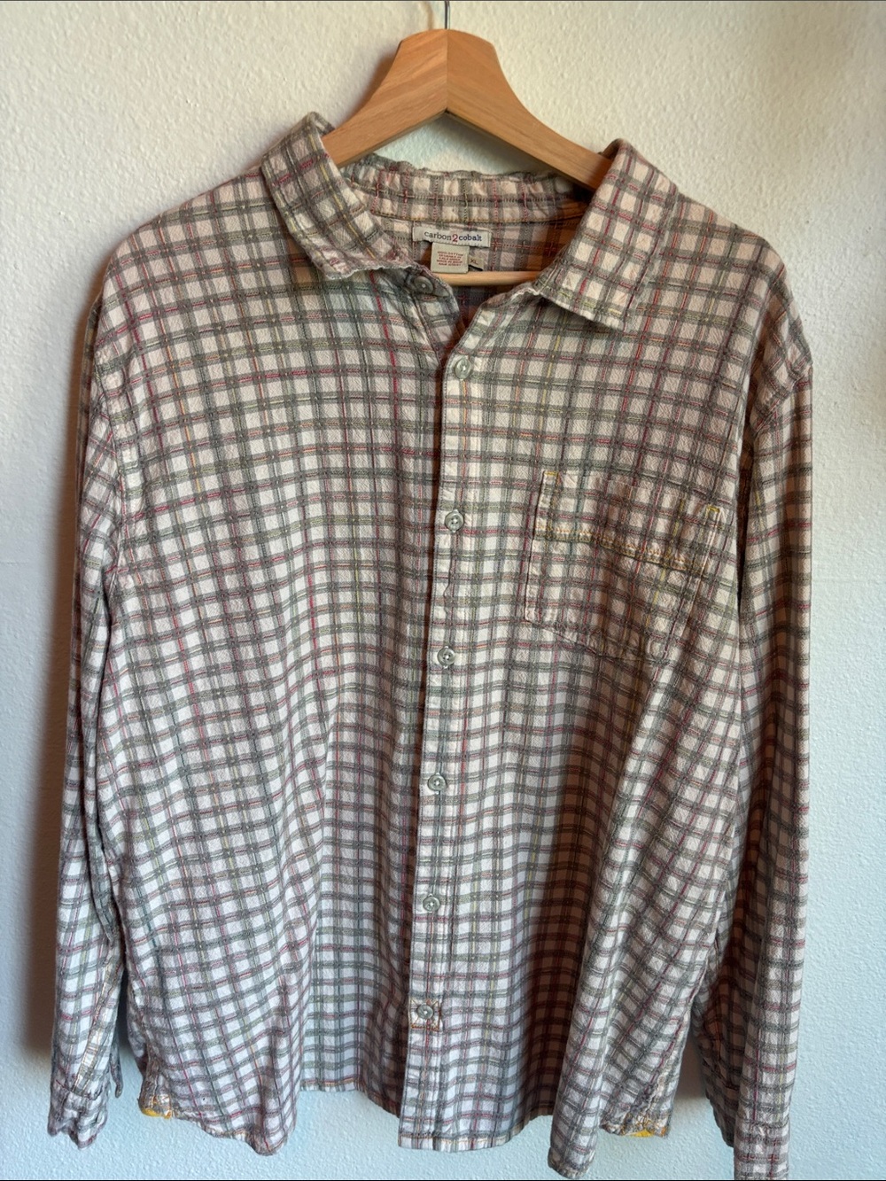 CARBON2COBALT Shirt Textured Long Sleeve Neutral Mens XL